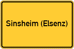 Place name sign Sinsheim (Elsenz)