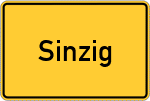 Place name sign Sinzig, Rhein