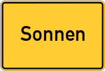 Place name sign Sonnen, Niederbayern