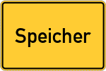 Place name sign Speicher, Eifel