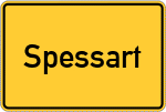 Place name sign Spessart, Eifel