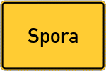 Place name sign Spora