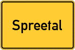 Place name sign Spreetal