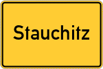 Place name sign Stauchitz