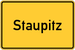 Place name sign Staupitz, Niederlausitz