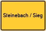 Place name sign Steinebach / Sieg