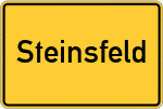 Place name sign Steinsfeld, Mittelfranken