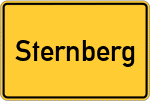 Place name sign Sternberg, Mecklenburg
