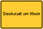 Place name sign Stockstadt am Rhein