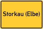 Place name sign Storkau (Elbe)