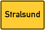 Place name sign Stralsund