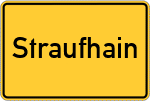 Place name sign Straufhain