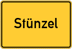 Place name sign Stünzel