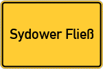 Place name sign Sydower Fließ