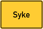 Place name sign Syke