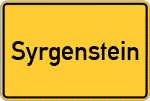 Place name sign Syrgenstein, Schwaben