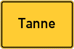 Place name sign Tanne, Harz