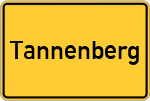 Place name sign Tannenberg, Erzgebirge