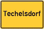 Place name sign Techelsdorf