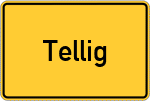 Place name sign Tellig