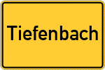 Place name sign Tiefenbach, Kreis Passau