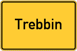 Place name sign Trebbin