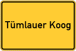 Place name sign Tümlauer Koog
