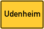 Place name sign Udenheim, Rheinhessen