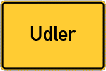 Place name sign Udler