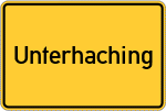 Place name sign Unterhaching
