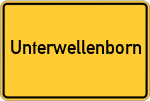 Place name sign Unterwellenborn