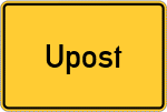 Place name sign Upost