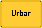 Place name sign Urbar, Rhein-Hunsrück