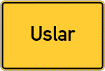 Place name sign Uslar