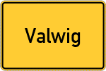 Place name sign Valwig