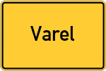Place name sign Varel, Jadebusen