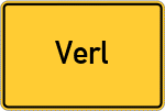 Place name sign Verl