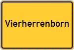 Place name sign Vierherrenborn
