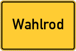 Place name sign Wahlrod
