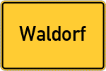 Place name sign Waldorf, Kreis Ahrweiler