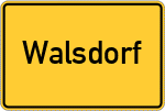Place name sign Walsdorf, Oberfranken