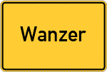 Place name sign Wanzer