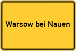 Place name sign Warsow bei Nauen