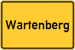 Place name sign Wartenberg, Hessen