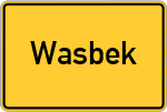 Place name sign Wasbek