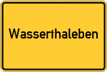 Place name sign Wasserthaleben