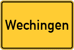 Place name sign Wechingen
