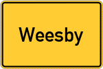 Place name sign Weesby