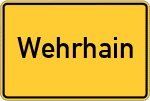 Place name sign Wehrhain