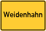Place name sign Weidenhahn